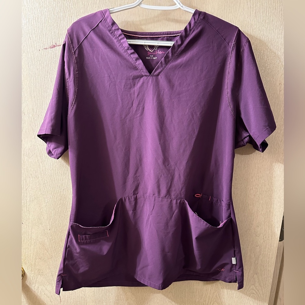 Purple Smitten scrub top